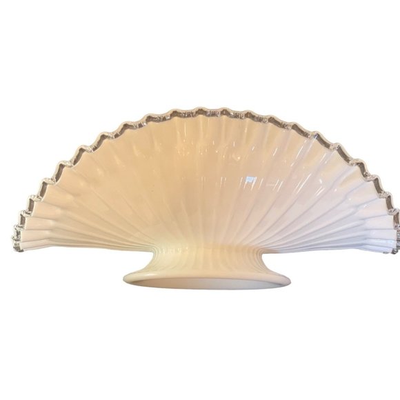 Fenton Silver Crest Banana Fruit Bowl Footed Pedestal 12" x 5" Vintage 1950's - Picture 13 of 14